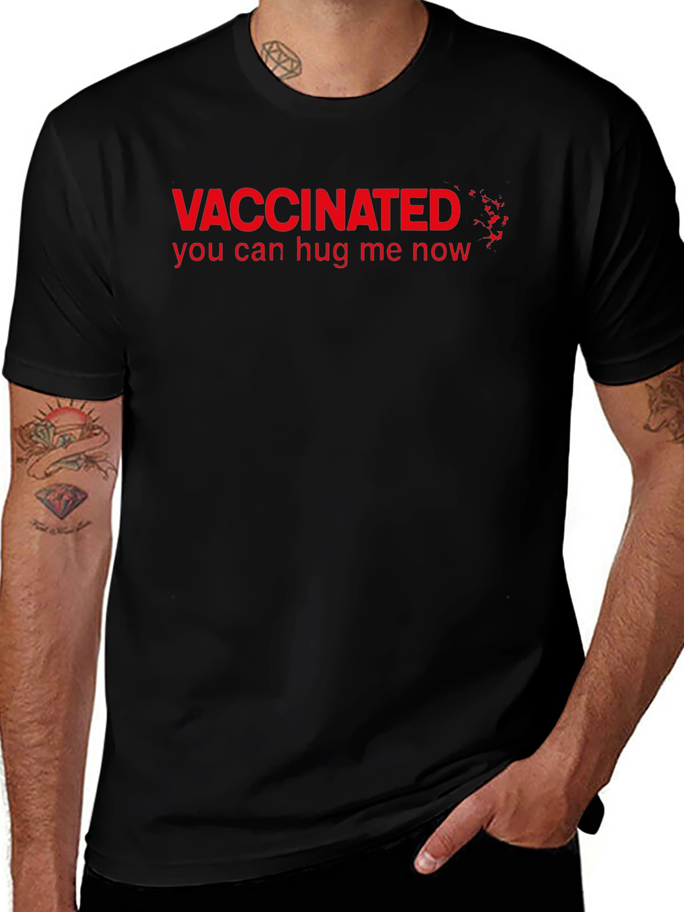 Variant 20 of Vaccinated Hug Me Now Graphic T-Shirt