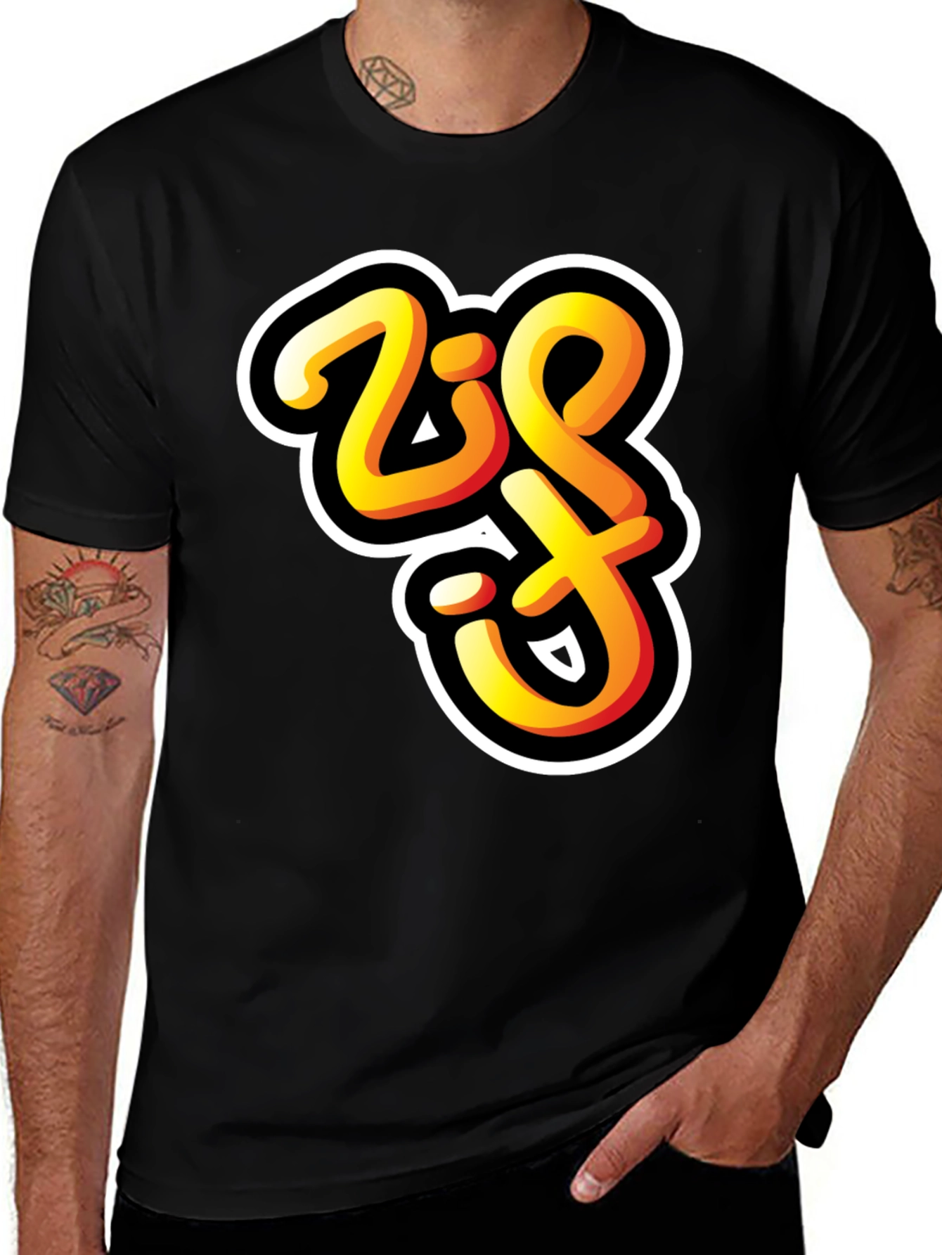Variant 22 of Bold Zift Graffiti Style Black T-Shirt