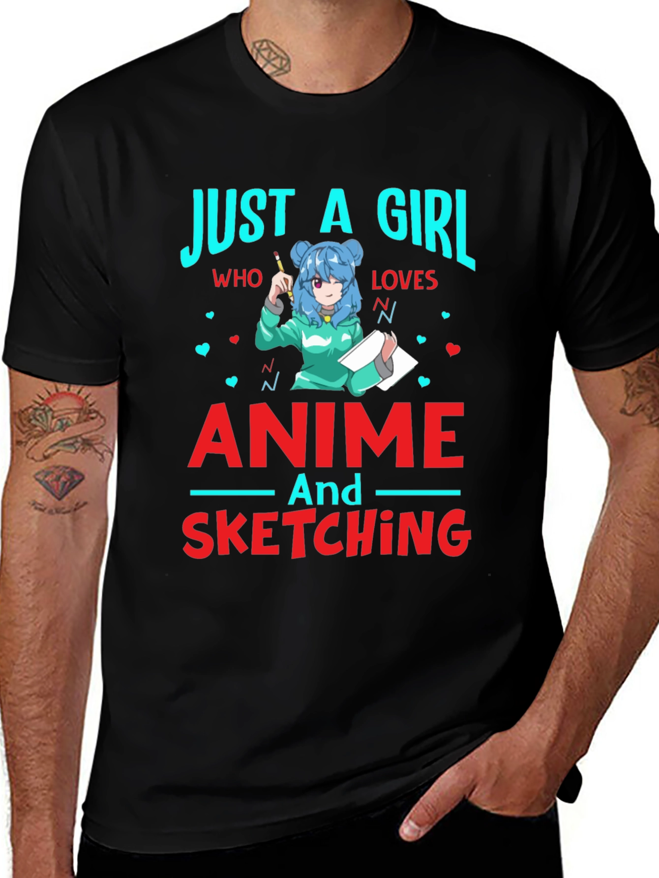 Variant 5 of Anime & Sketching Girl's T-Shirt