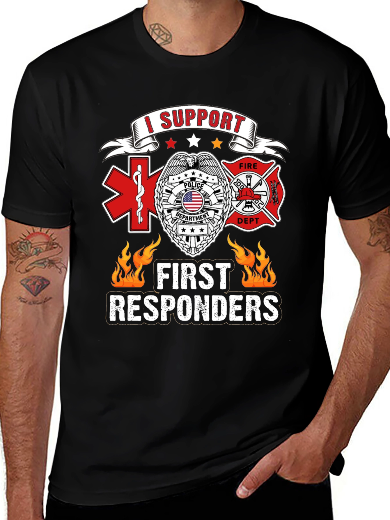 Variant 14 of I Support First Responders T-Shirt