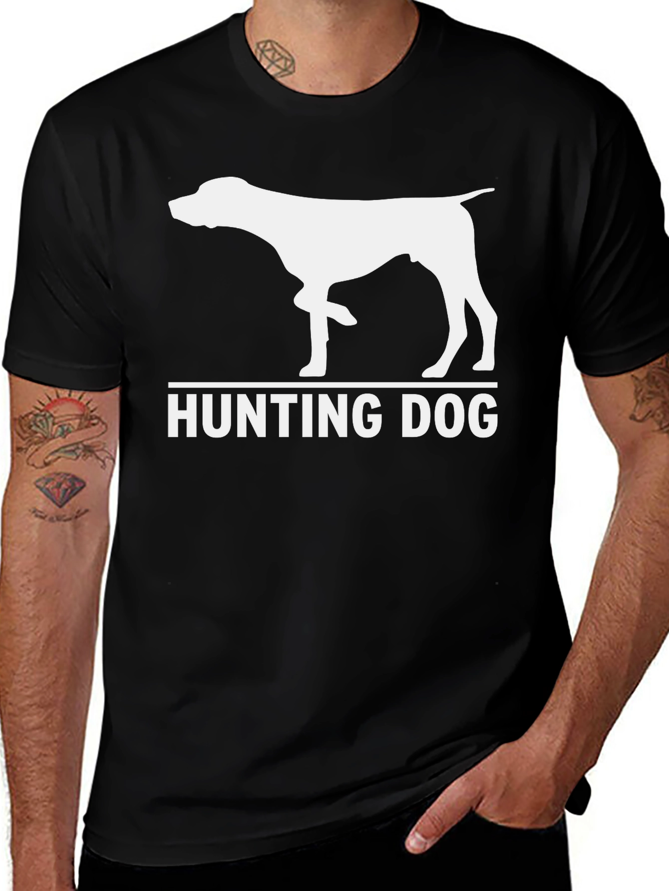 Variant 21 of Hunting Dog Graphic T-Shirt - Black