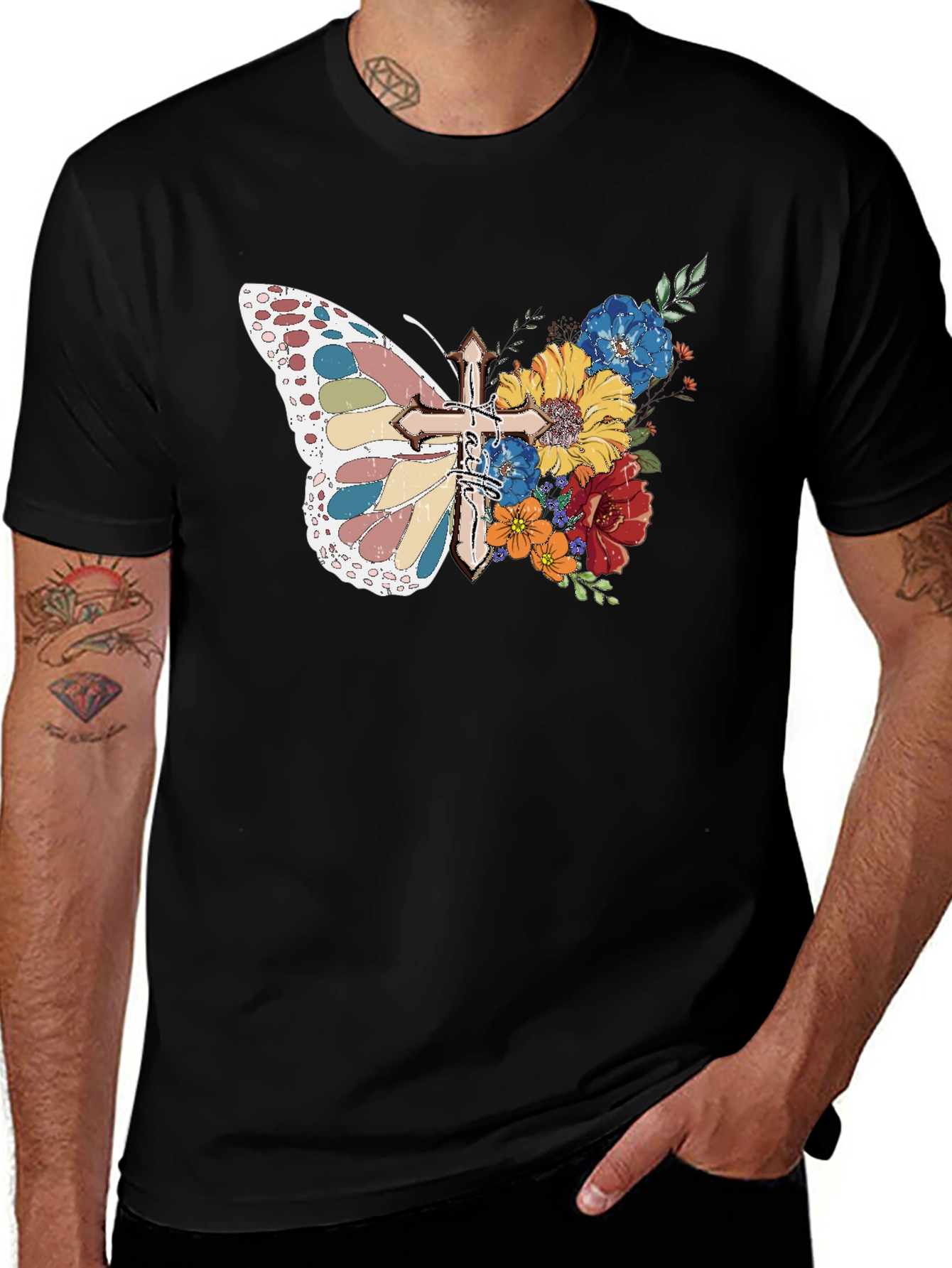 Variant 28 of Faith Butterfly Floral Graphic Tee