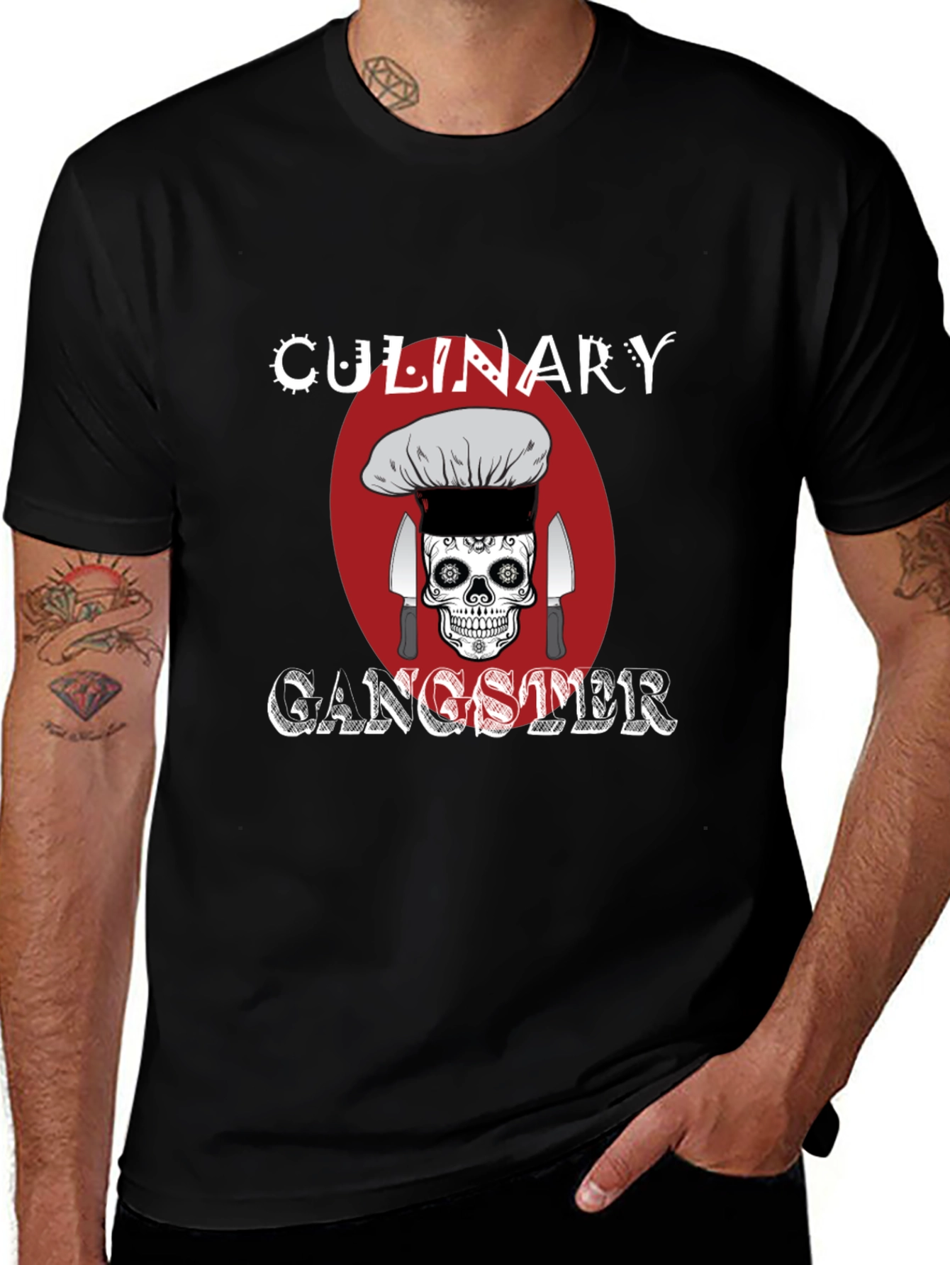Variant 16 of Culinary Gangster T-Shirt Chef Skull Humor Tee