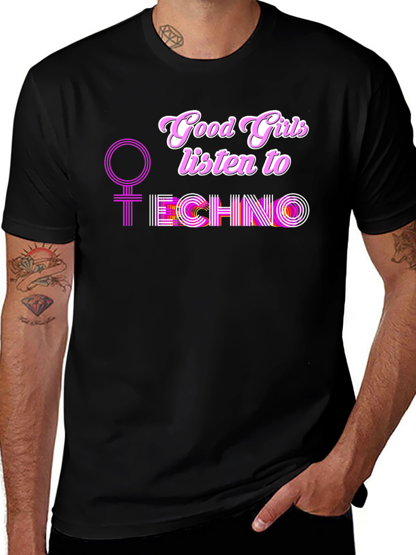 Good Girls Listen to Techno Graphic Tee