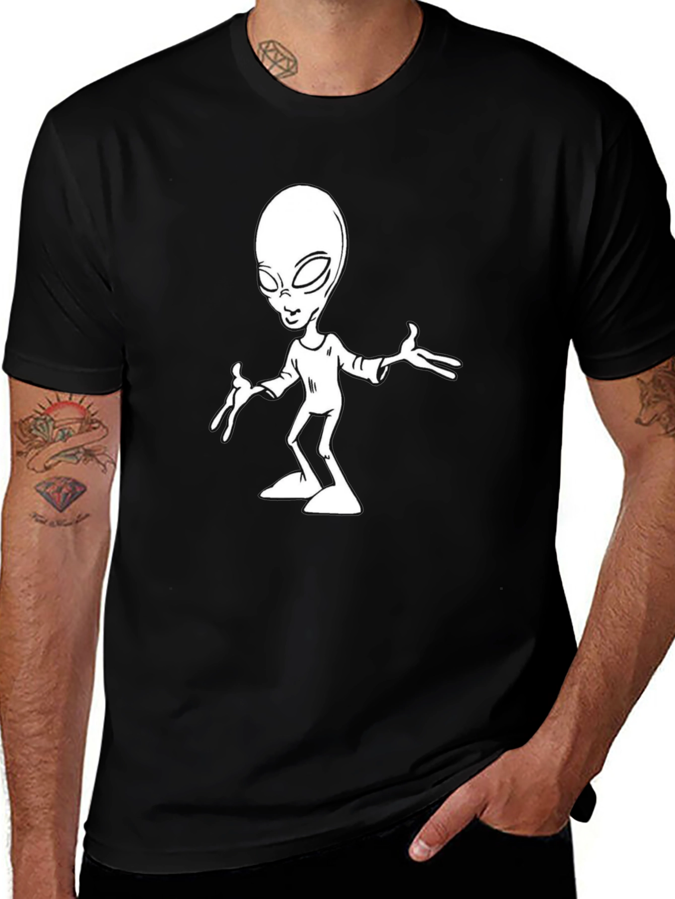 Variant 13 of Alien Graphic Black T-Shirt