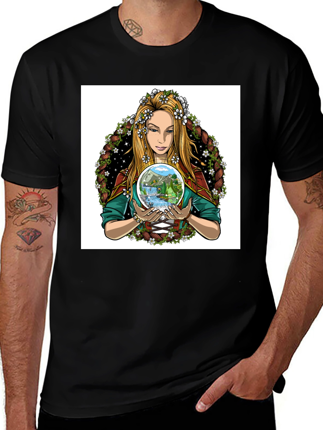 Variant 17 of Nature Goddess Graphic Tee - Black