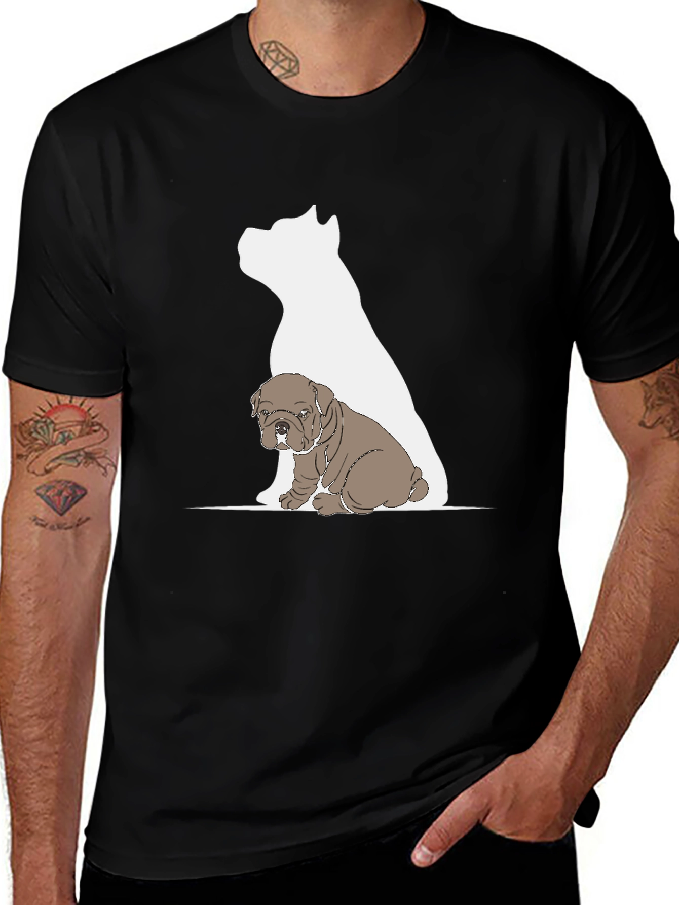 Variant 18 of Dog Lover T-Shirt - Bulldog Puppy Graphic Tee