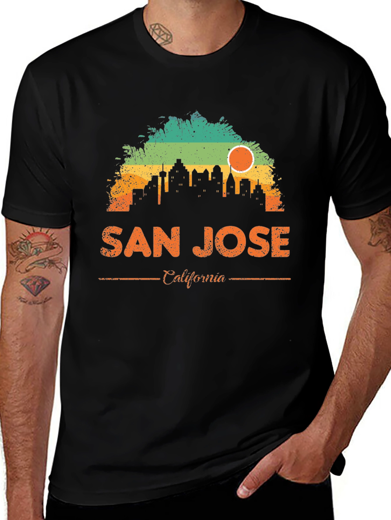 San Jose California Skyline Graphic T-Shirt