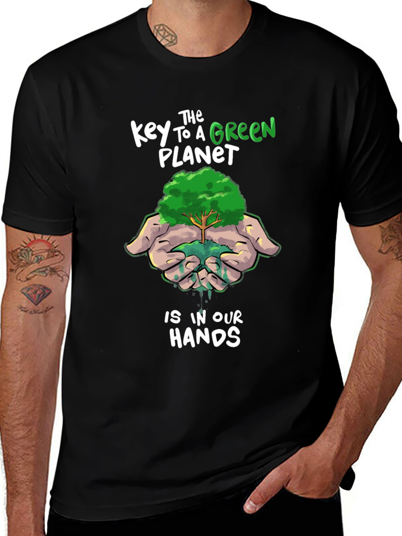 Variant 30 of Green Planet T-Shirt: Sustainable Future Design