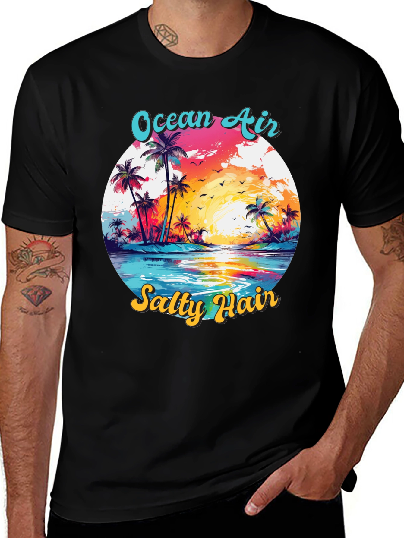 Variant 25 of Ocean Air Salty Hair Graphic Tee
