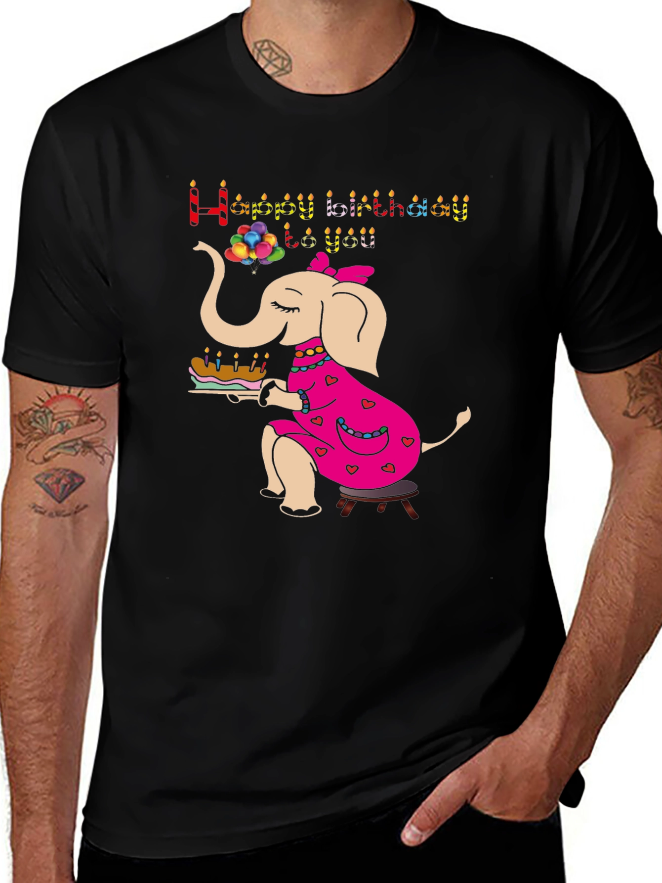 Variant 14 of Elephant Birthday Cake T-Shirt