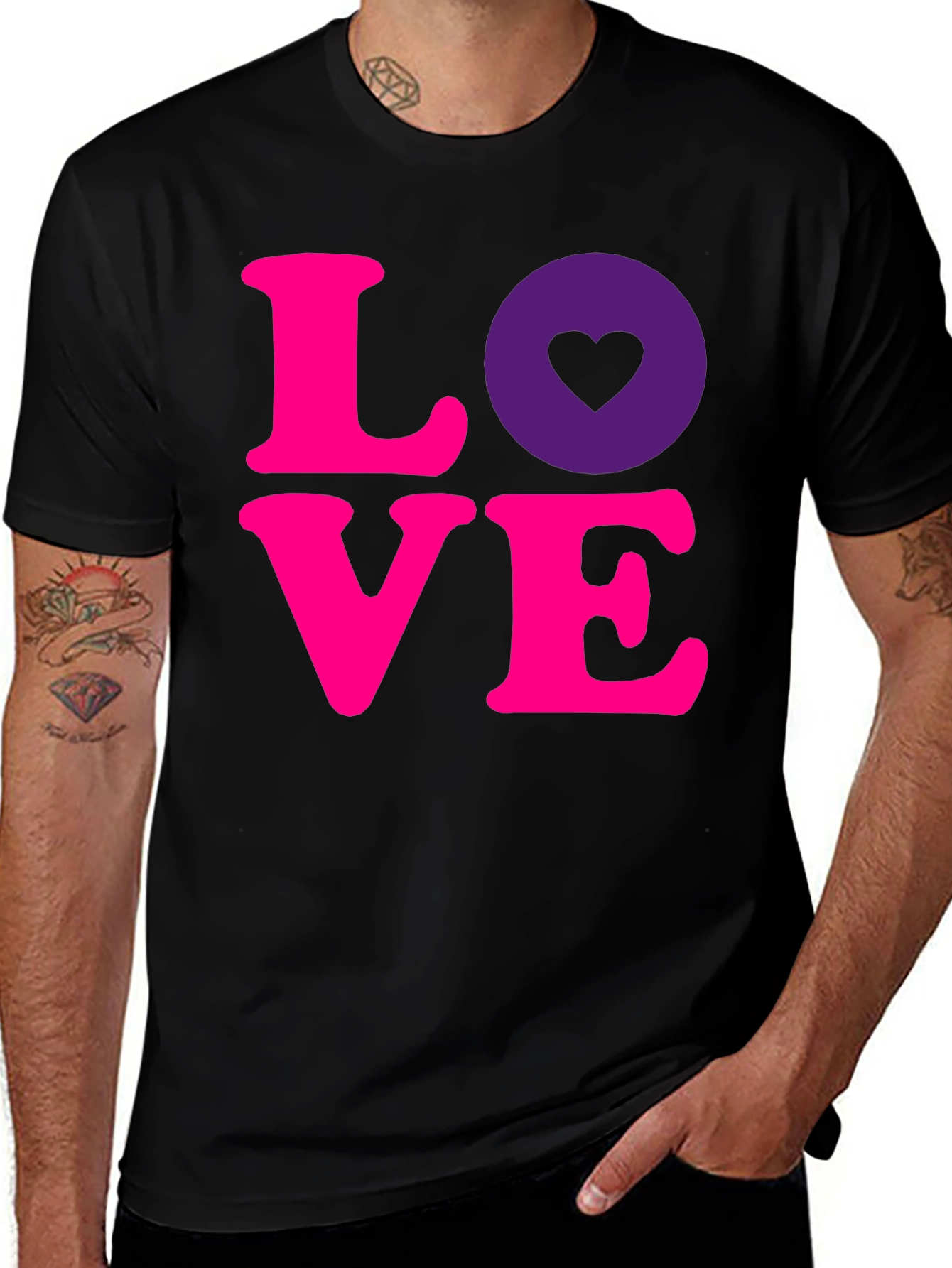 Variant 17 of Love Heart Graphic Tee - Trendy Casual Top