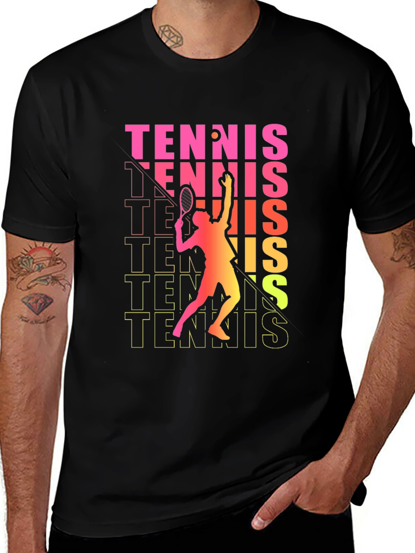 Variant 18 of Tennis Player Graphic Tee - Serve Up Style!