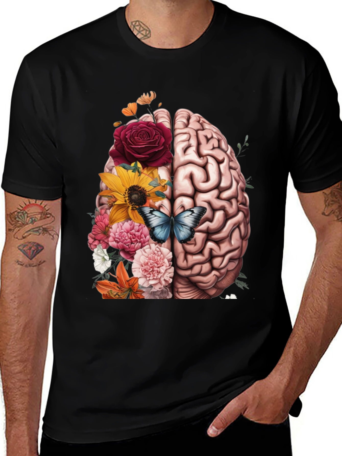 Variant 19 of Brain & Floral Graphic Tee