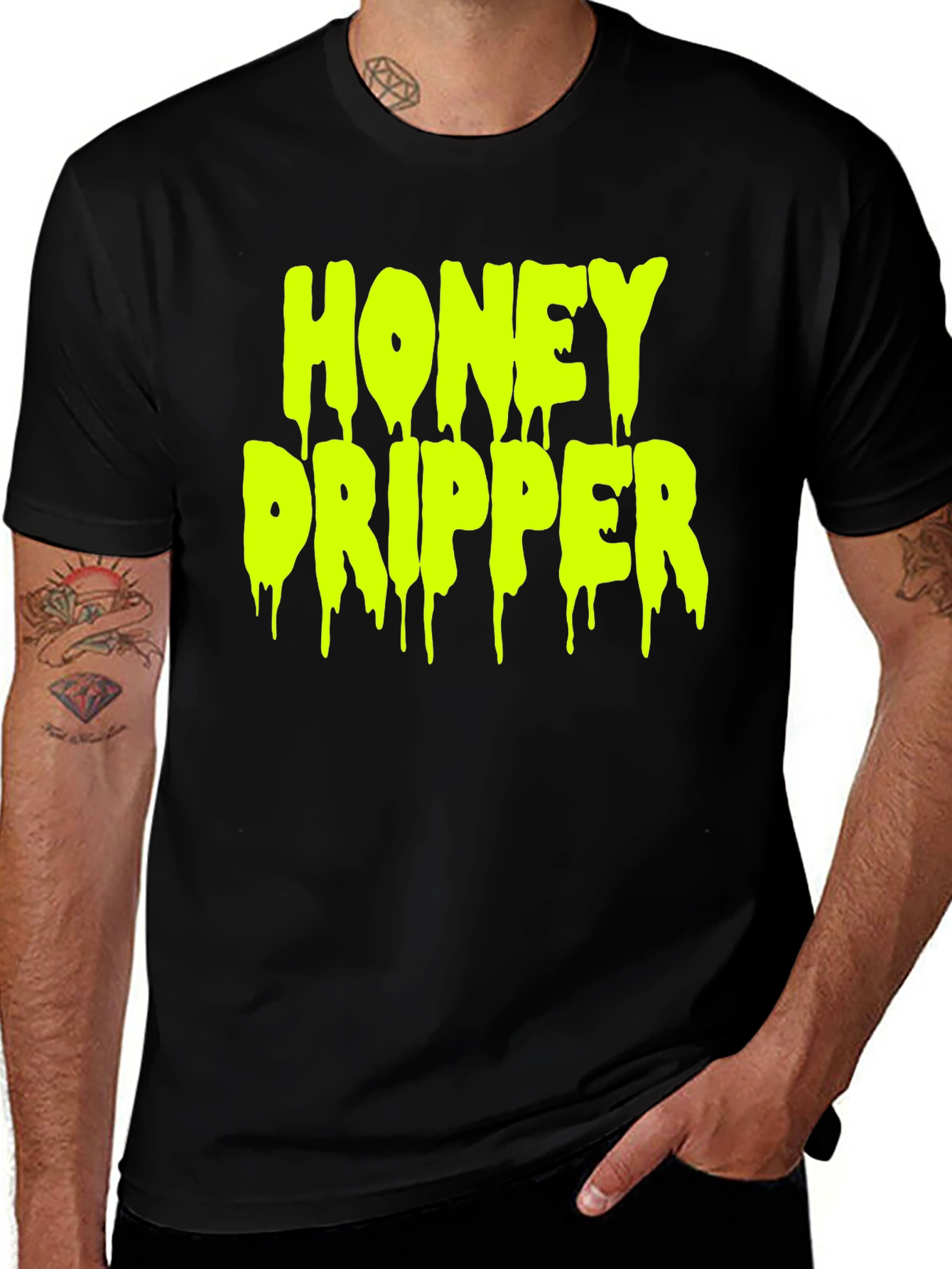 Black Honey Dripper Graphic Tee - Cool Streetwear Shirt main image