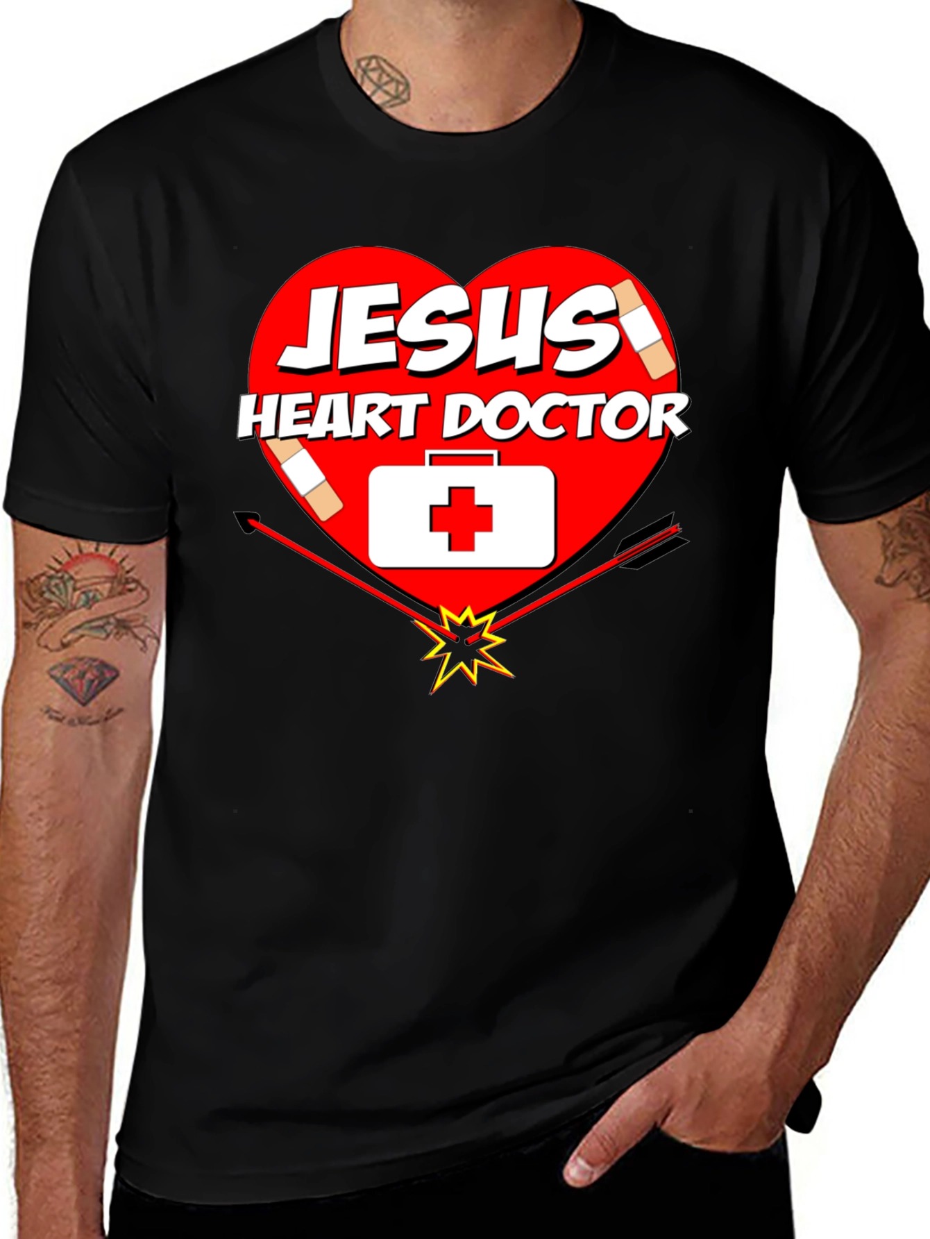 Variant 8 of Jesus Heart Doctor Graphic T-Shirt