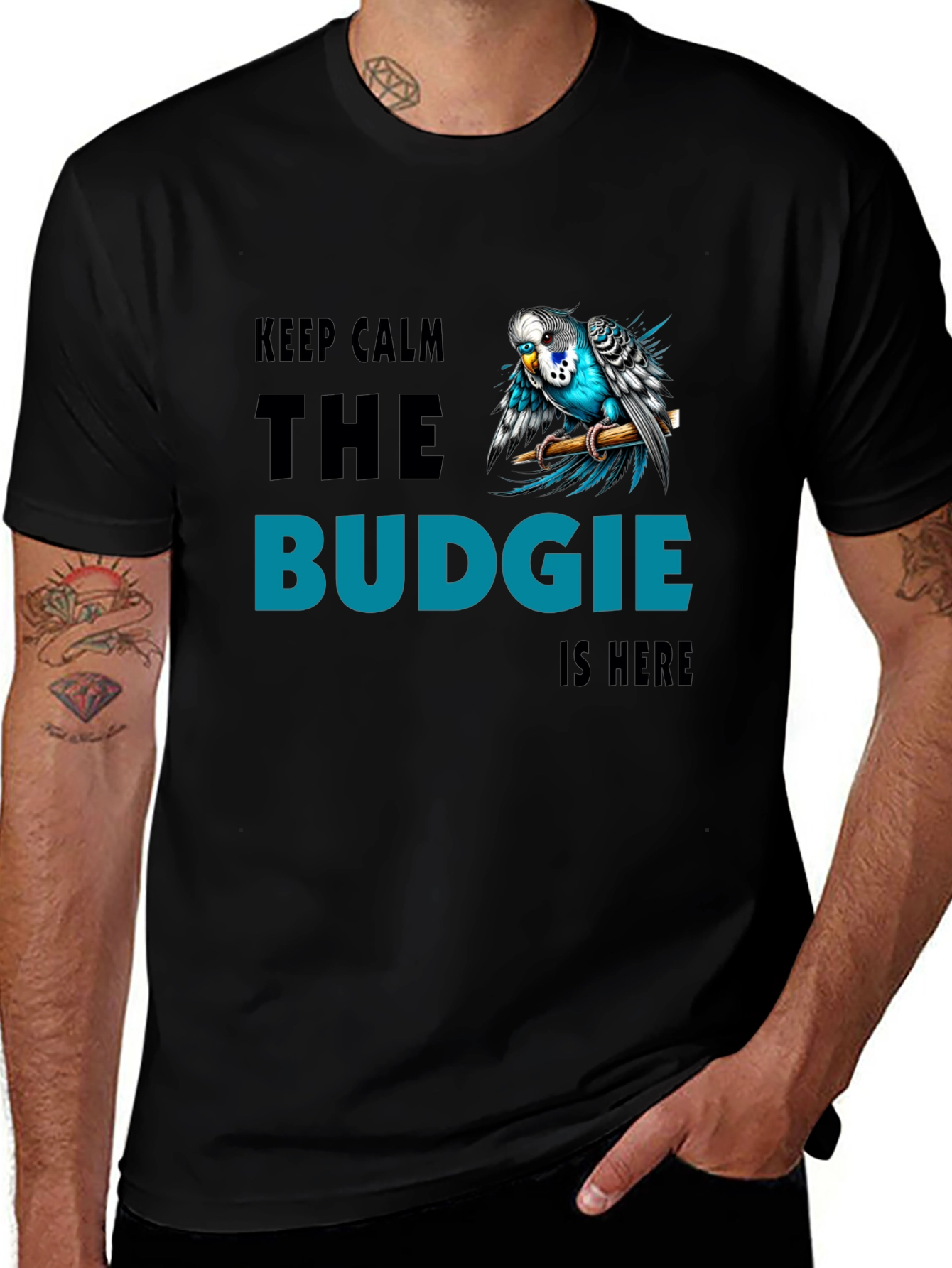 Variant 11 of Keep Calm Budgie T-Shirt - Bird Lover Tee