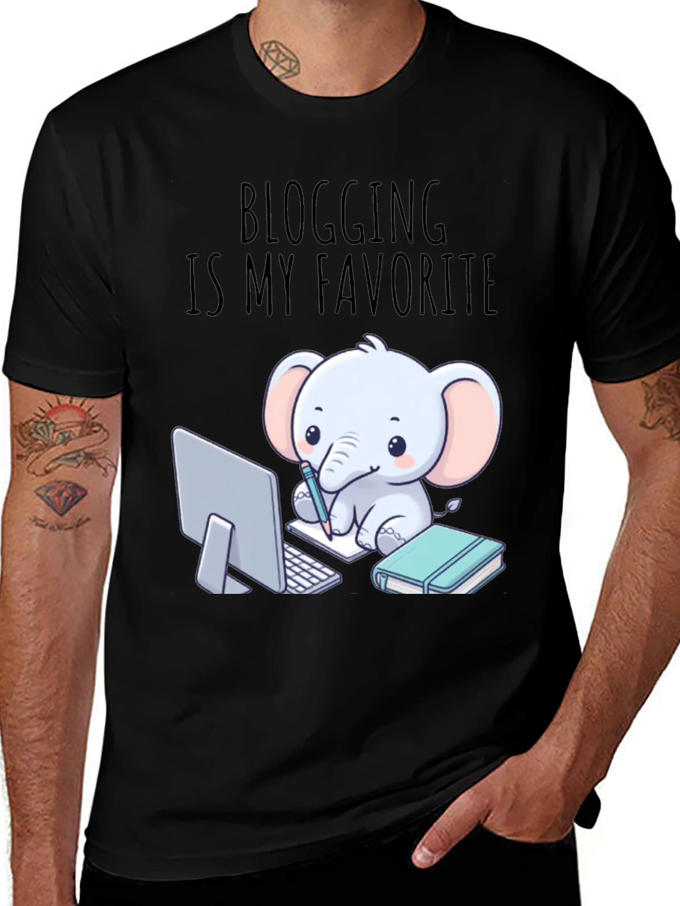 Variant 10 of Blogging Elephant T-Shirt