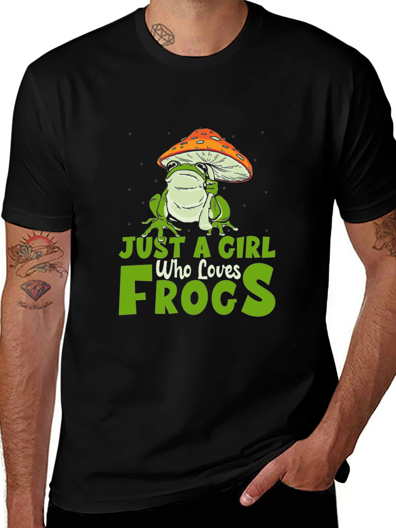 Variant 14 of Just a Girl Who Loves Frogs Graphic T-Shirt