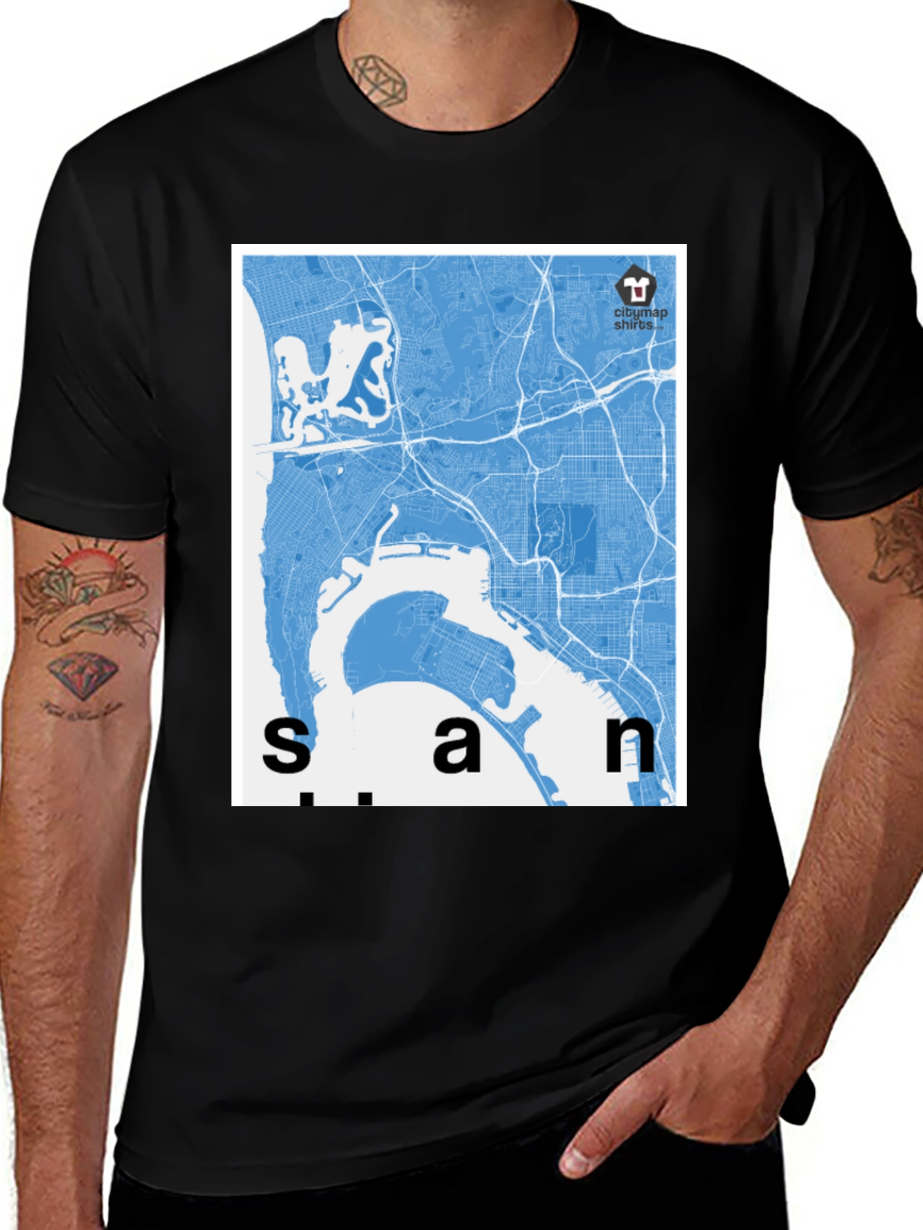 Variant 12 of San Diego City Map T-Shirt - Stylish Cityscape Tee