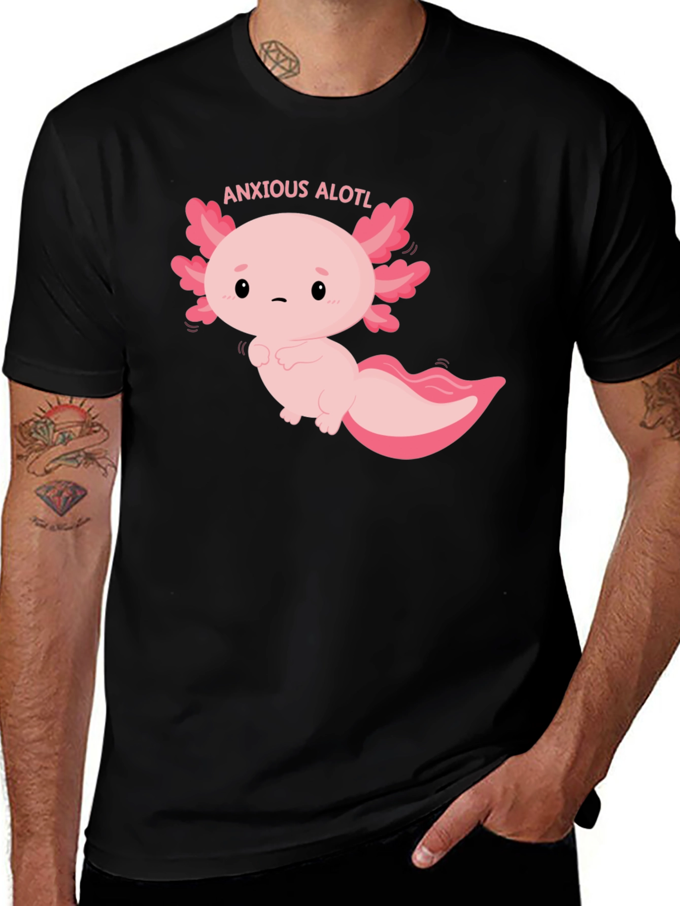 Variant 23 of Anxious Axolotl Graphic Tee