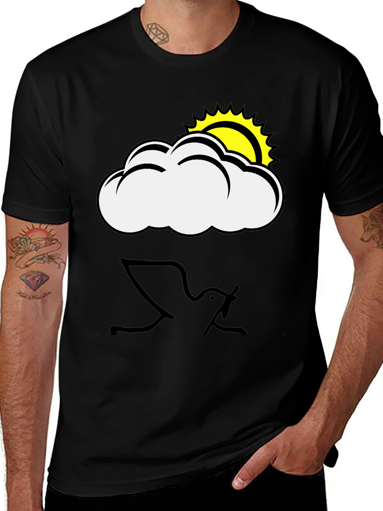 Variant 22 of Cloud & Sun Graphic Black T-Shirt