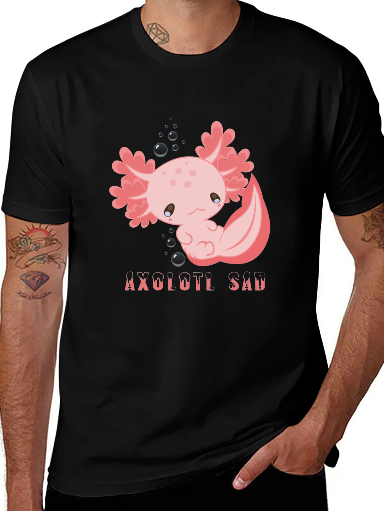 Variant 8 of Axolotl Sad T-Shirt - Kawaii Graphic Tee