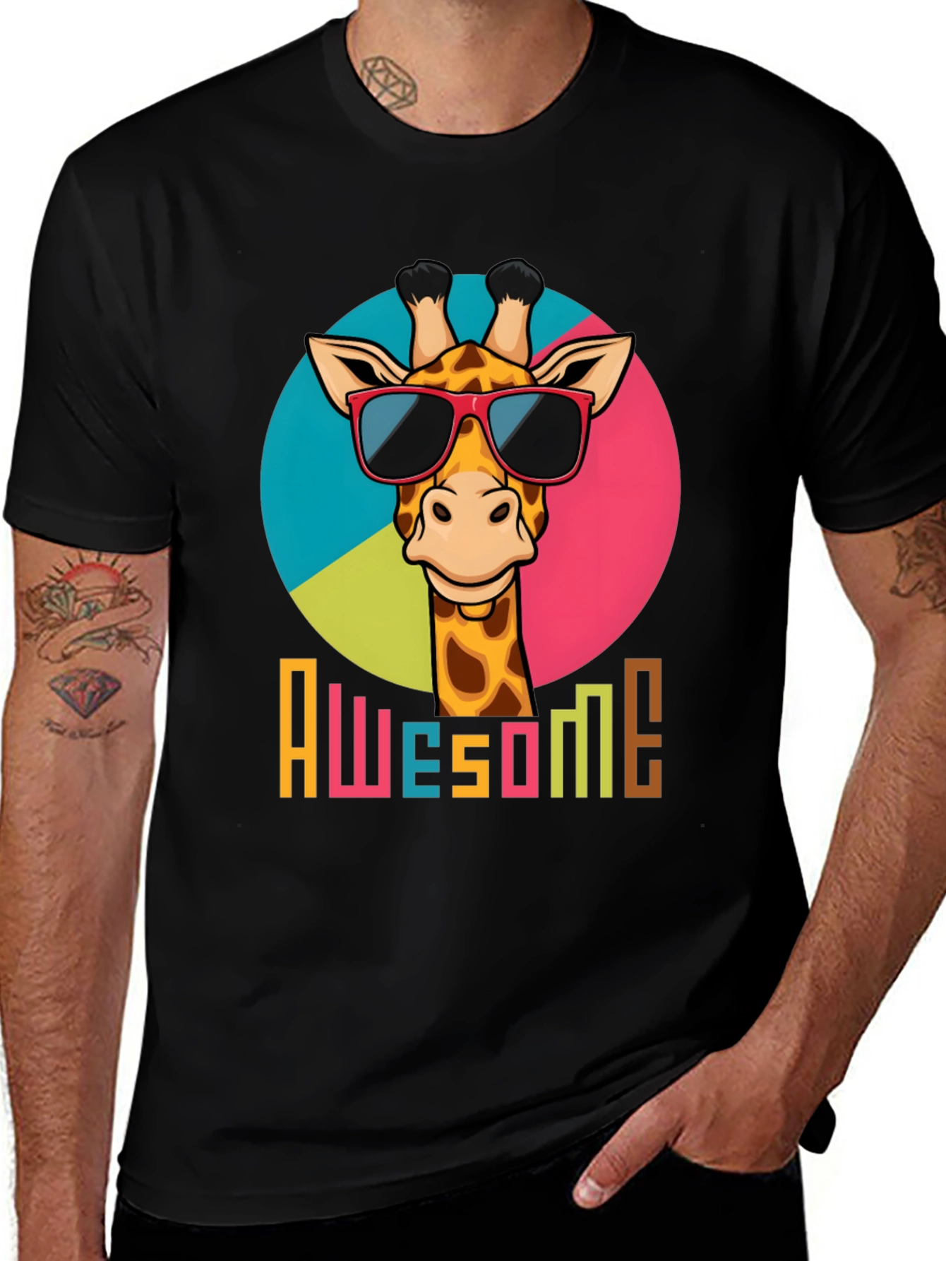 Variant 2 of Cool Giraffe Graphic Tee - Awesome Style!