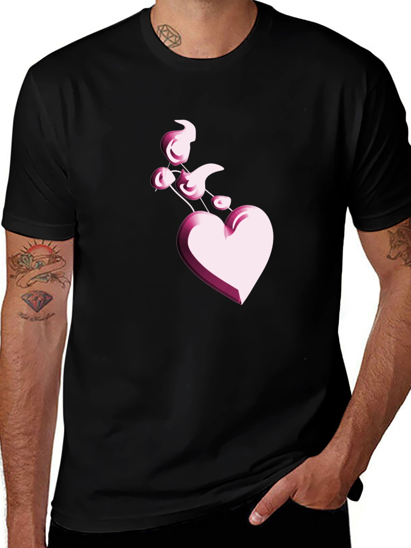 Variant 28 of Heart Balloon Black T-Shirt