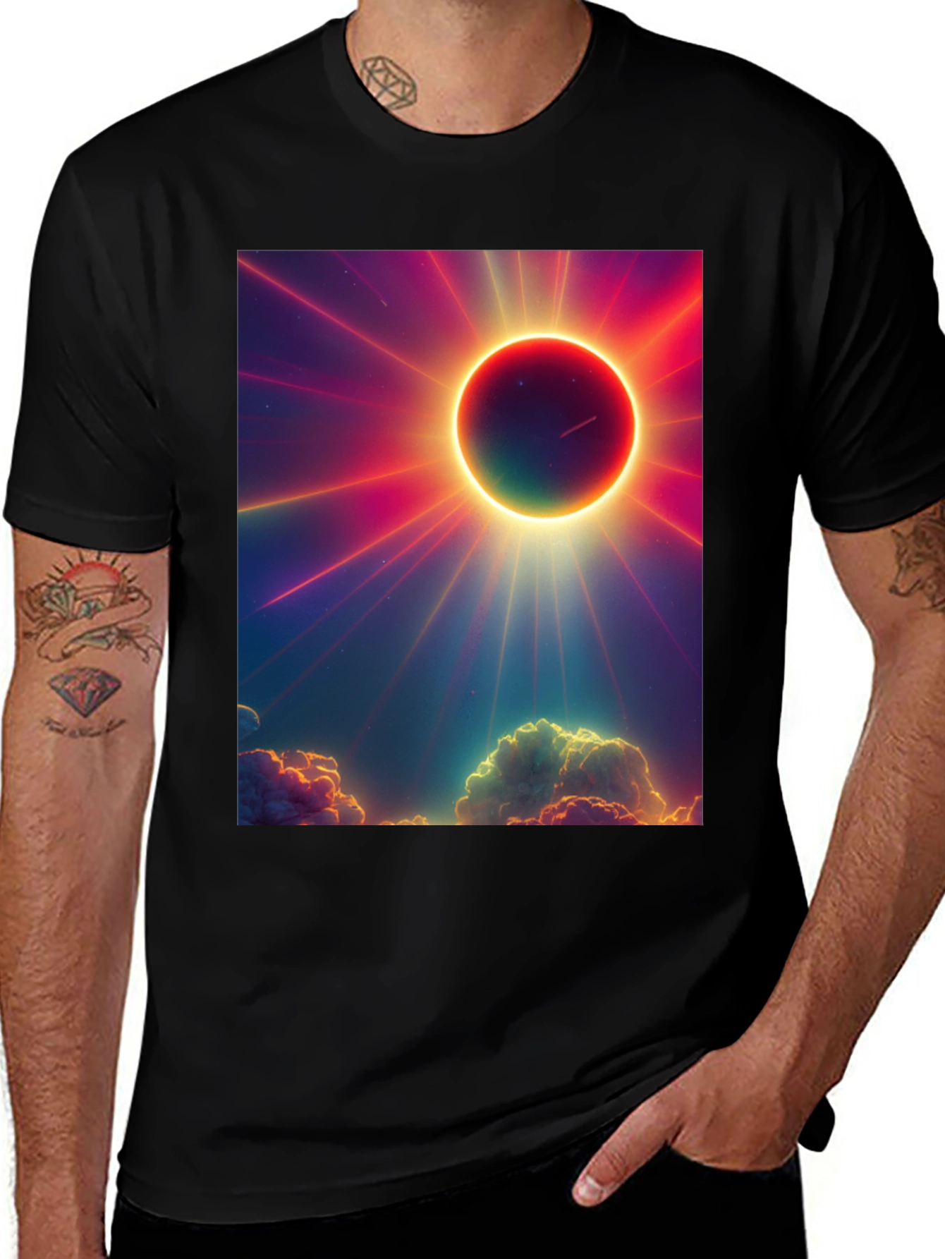 Variant 17 of Celestial Eclipse Graphic T-Shirt