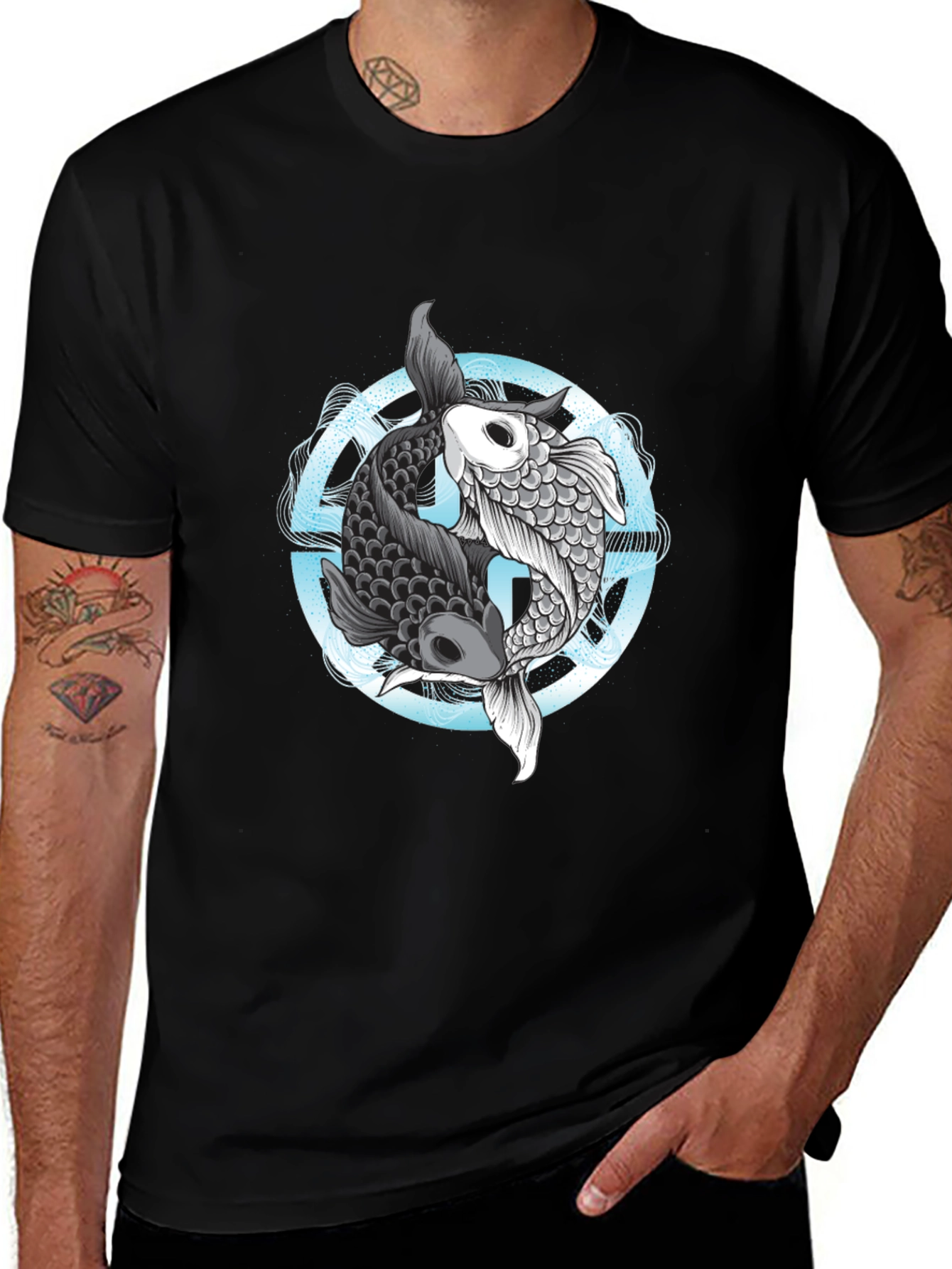 Variant 27 of Yin Yang Koi Fish Graphic Tee