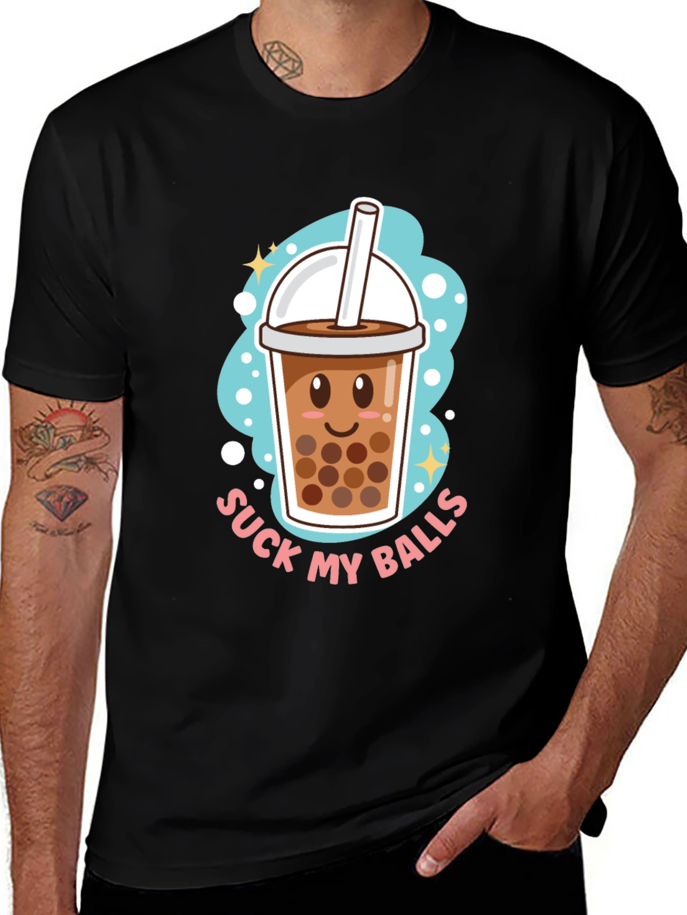 Variant 18 of Funny Boba Tea T-Shirt - Suck My Balls Humor