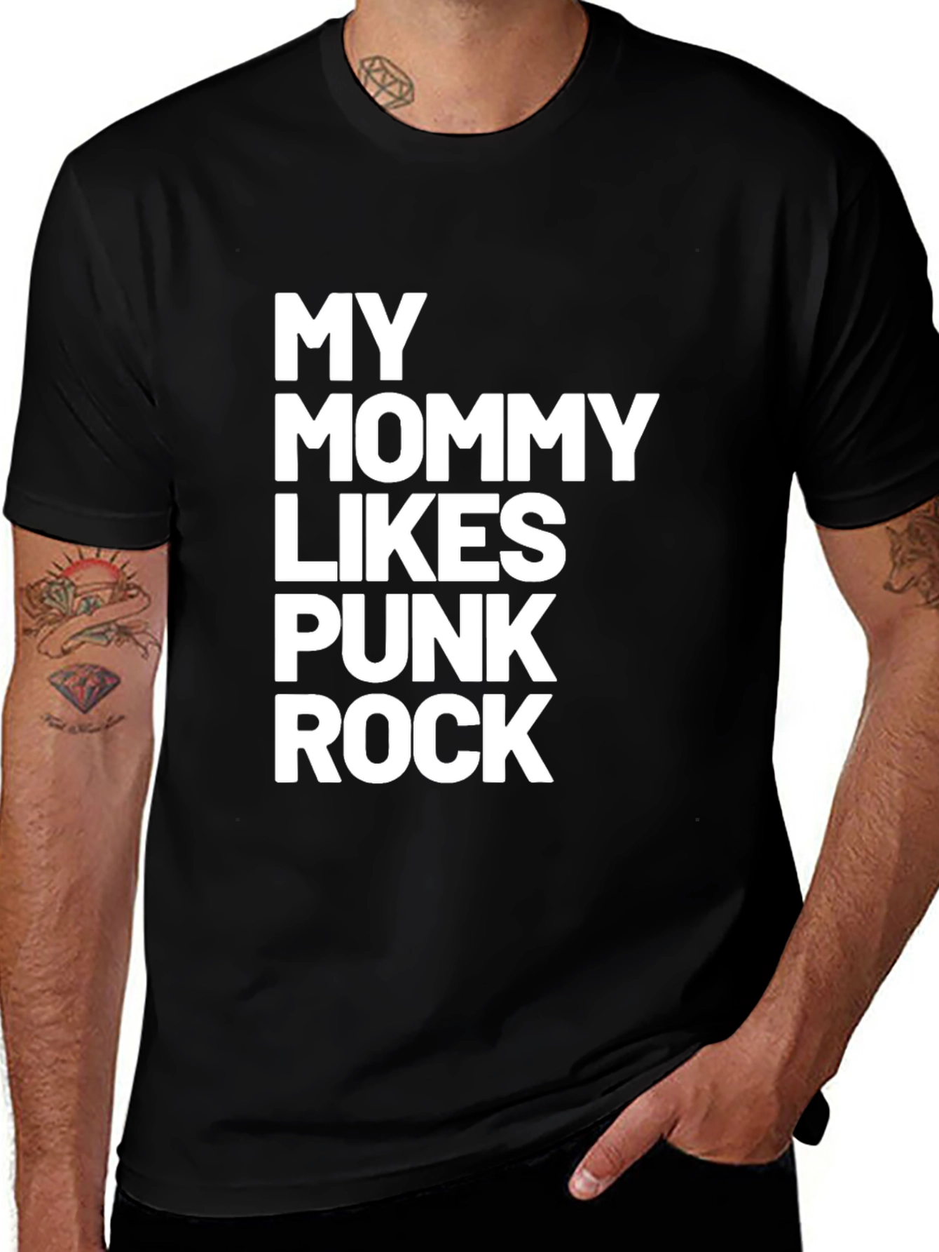 Variant 30 of My Mommy Likes Punk Rock Black T-Shirt