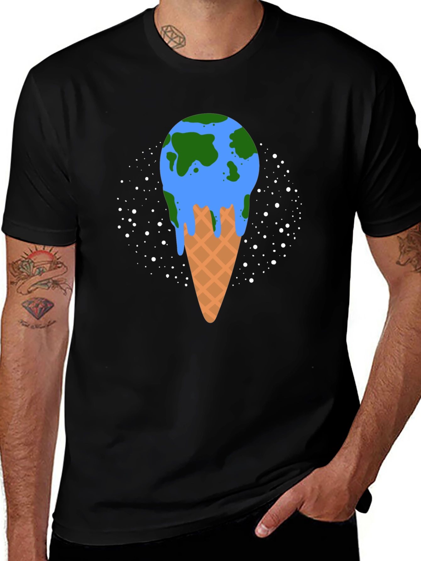 Variant 23 of Melting Earth Ice Cream Graphic Tee