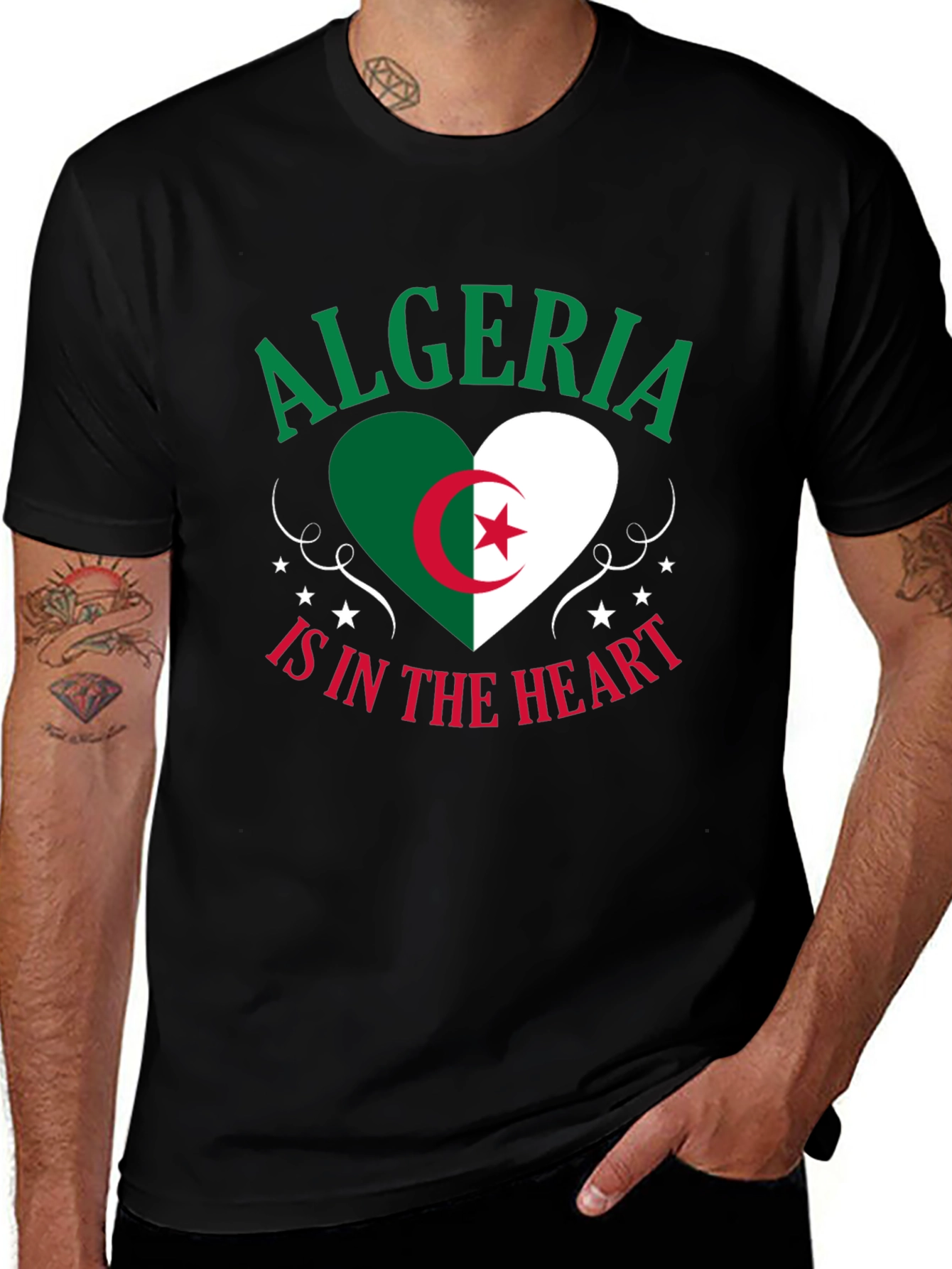 Algeria Heart Flag T-Shirt - Show Your Pride!