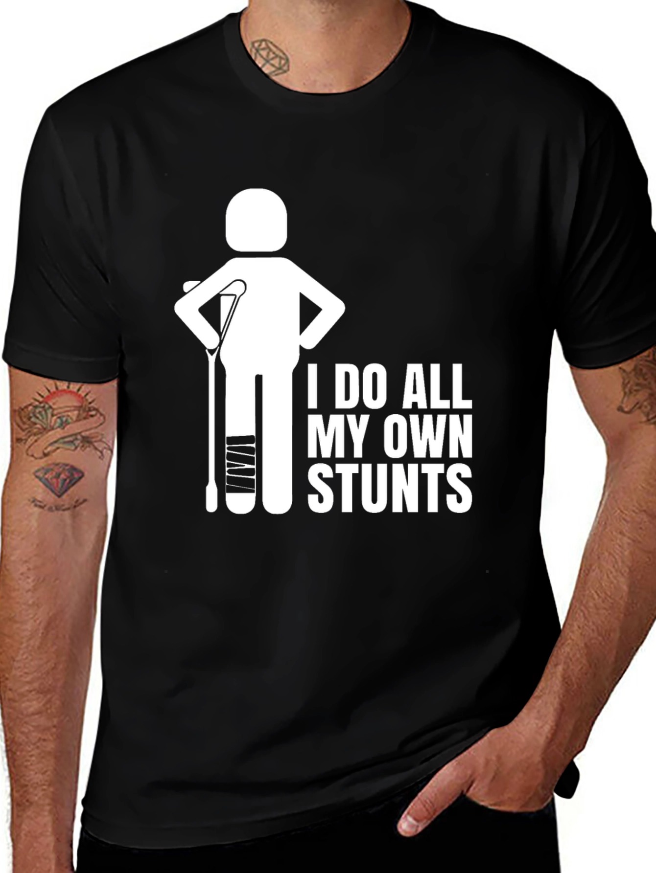 Variant 9 of I Do All My Own Stunts T-Shirt - Funny Broken Leg Tee