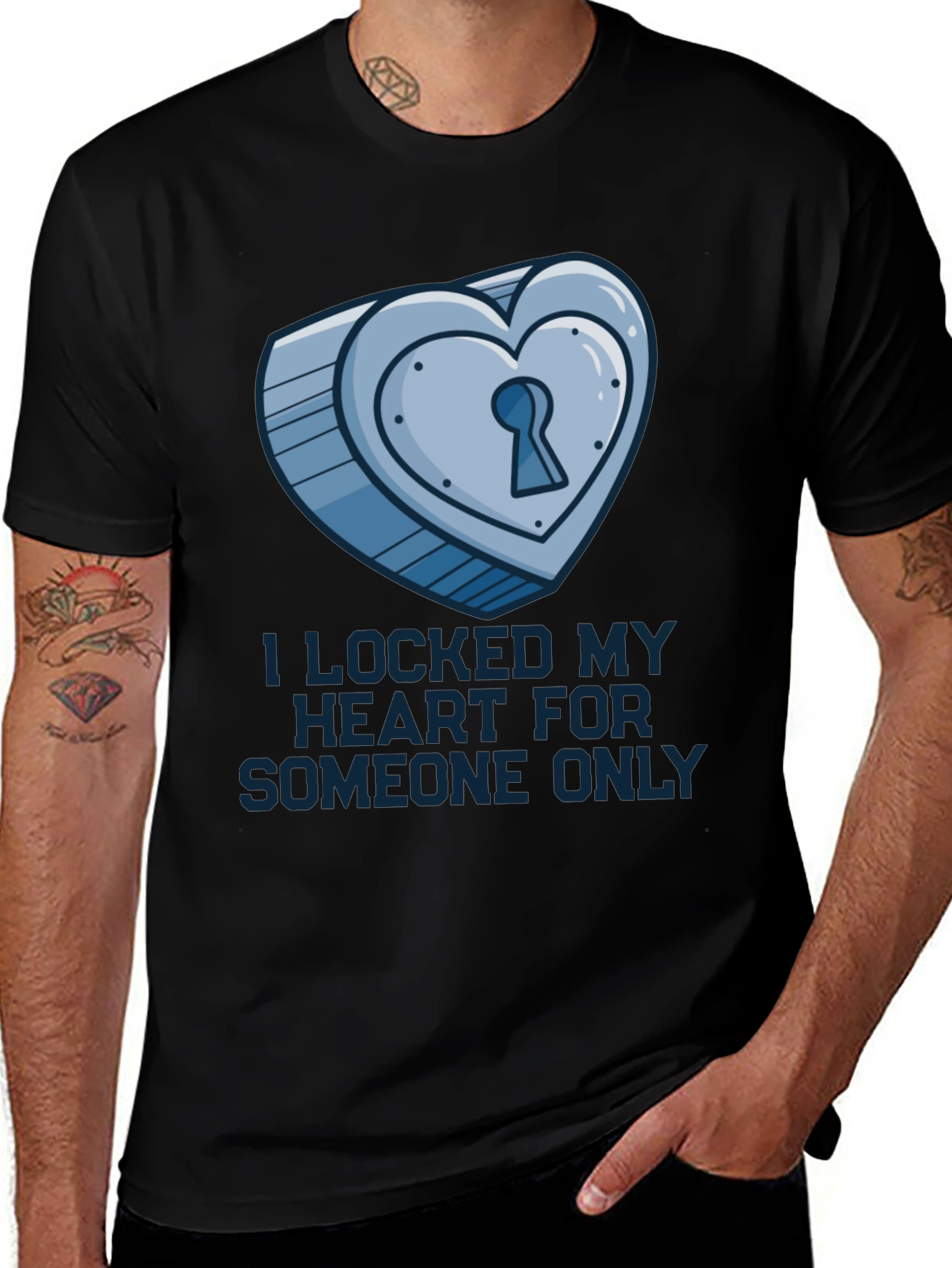 Heart Lock T-Shirt: Locked for Someone Only