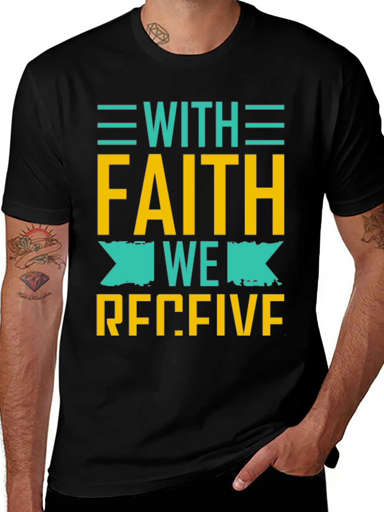 Variant 28 of With Faith We Receive Graphic T-Shirt