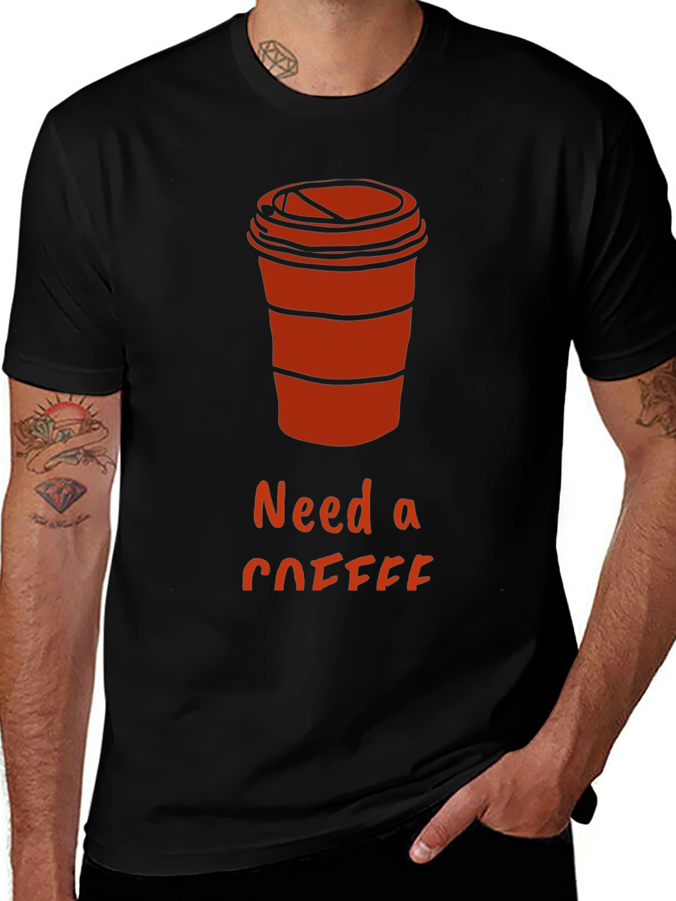 Variant 20 of Need a Coffee Black Graphic T-Shirt