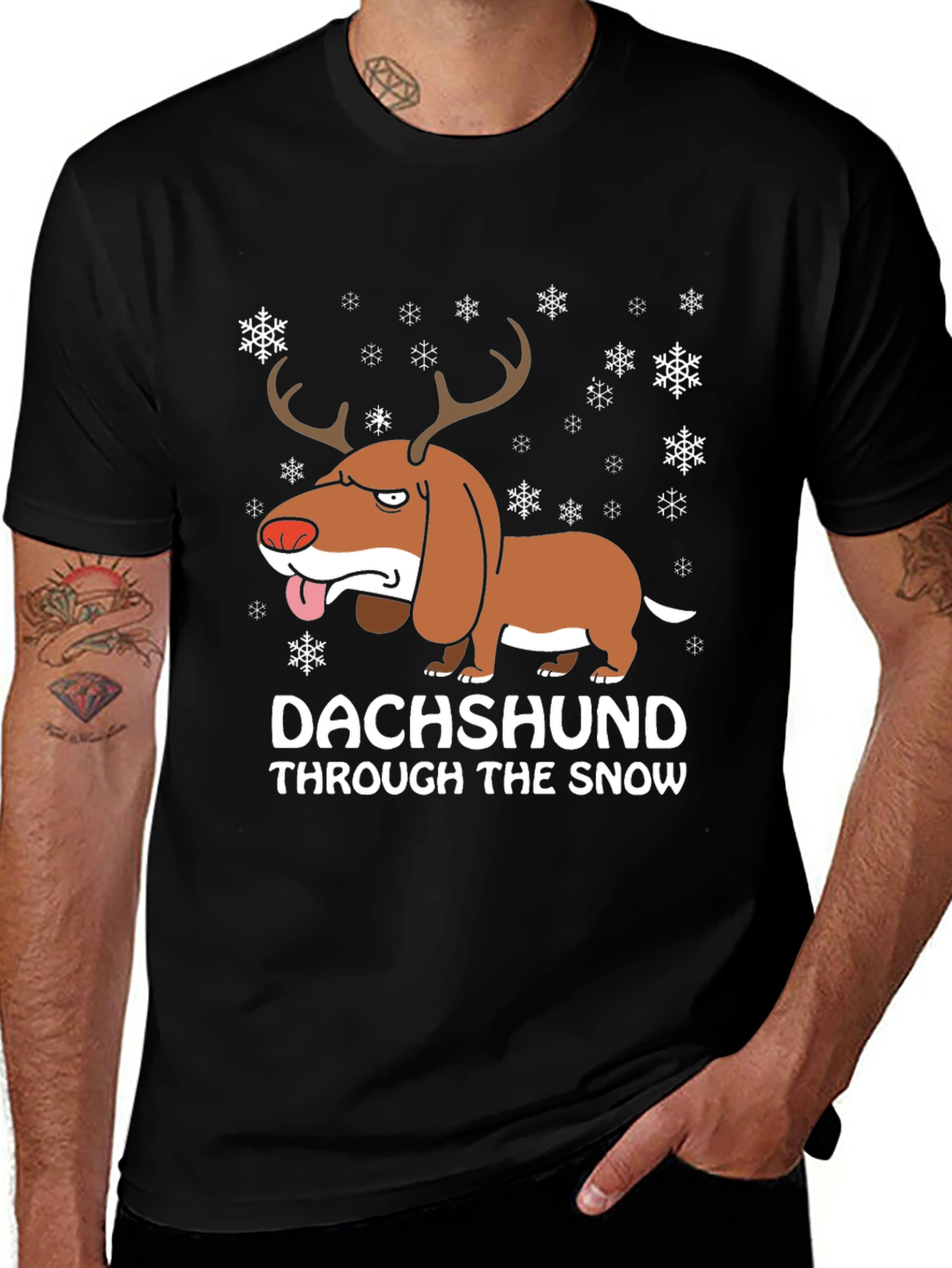 Variant 23 of Dachshund Through the Snow Holiday T-Shirt
