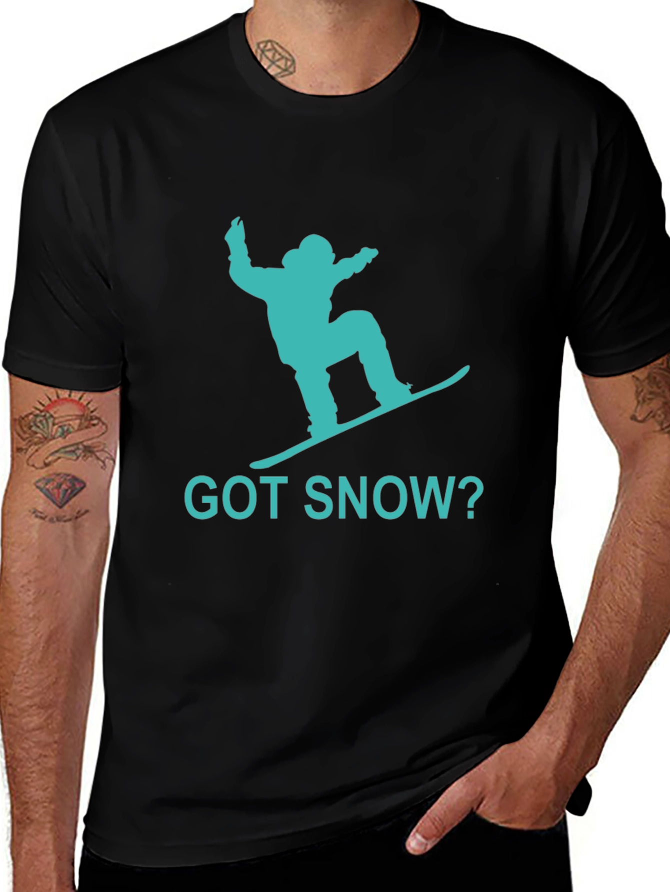 Variant 21 of Got Snow? Snowboard Graphic Tee - Black