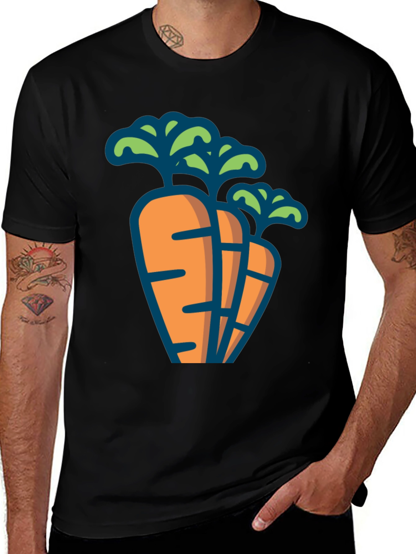 Carrot Graphic Tee - Black Unisex T-Shirt