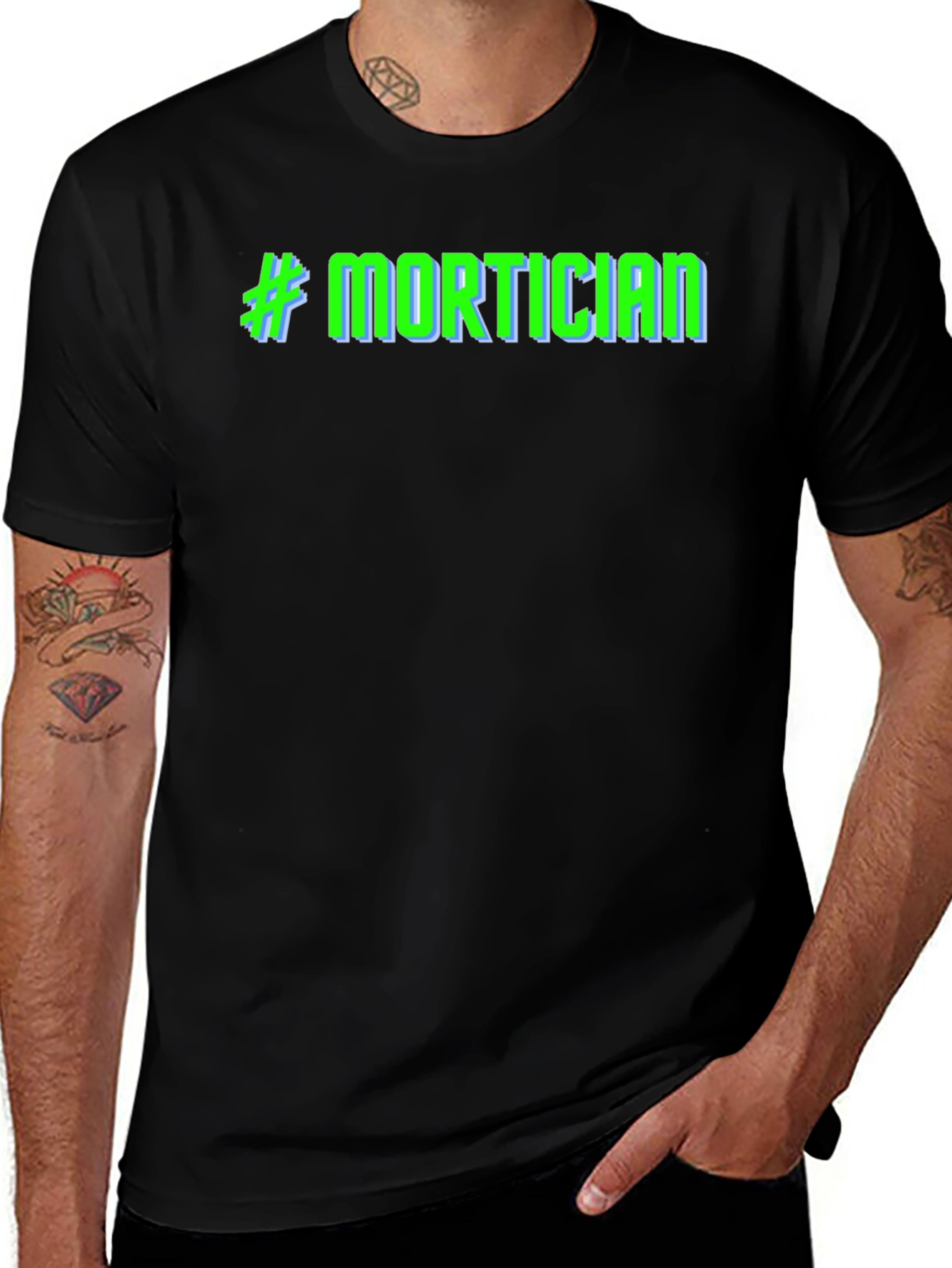 Variant 18 of Mortician T-Shirt - Green Text
