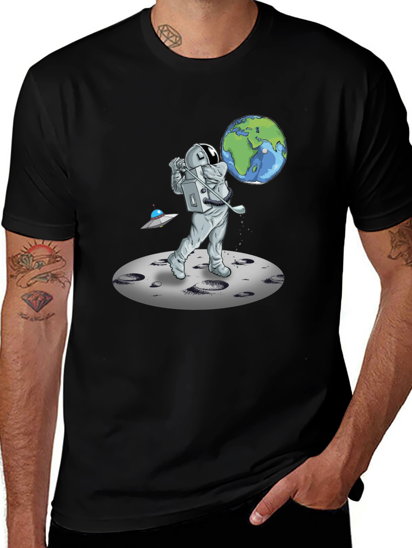 Variant 28 of Astronaut Golfing on the Moon T-Shirt