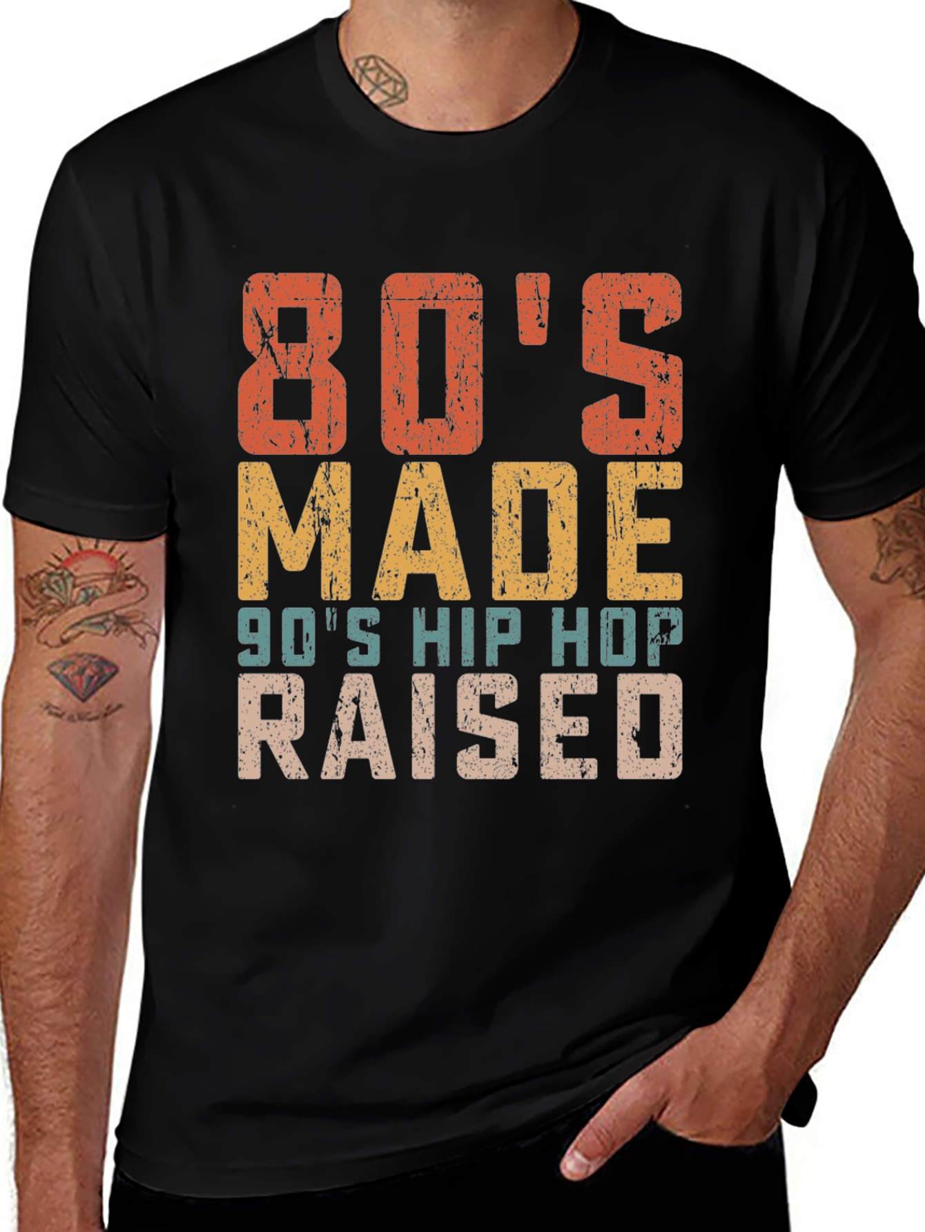 Variant 14 of 80's Made 90's Hip Hop Raised Retro T-Shirt