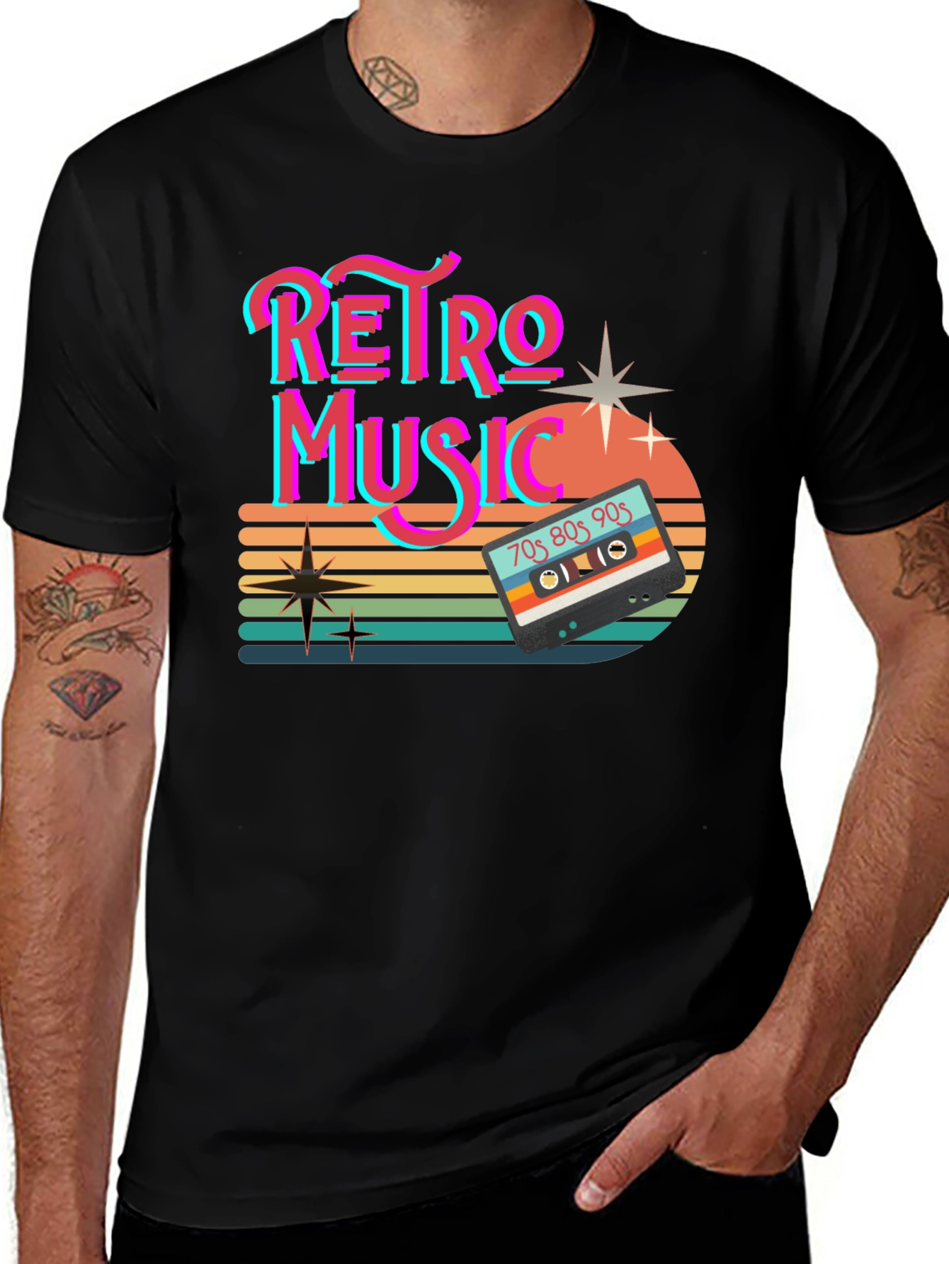 Variant 30 of Retro Music 70s 80s 90s Cassette T-Shirt