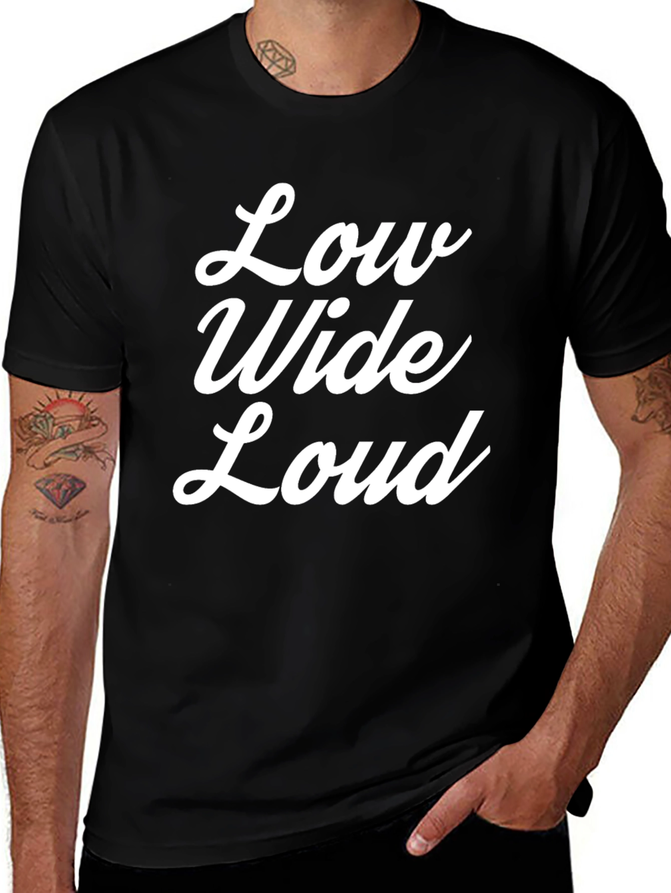 Variant 7 of Low Wide Loud Graphic Tee - Classic Black T-Shirt