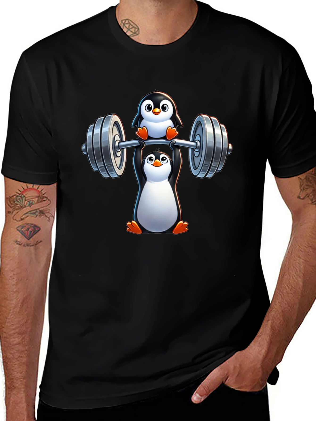 Variant 25 of Penguin Weightlifting T-Shirt