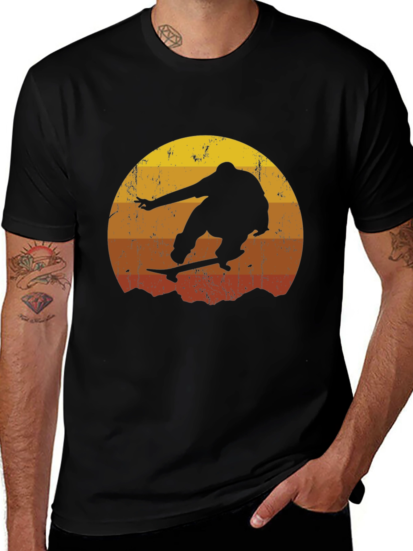 Variant 17 of Skateboarder Silhouette Graphic Tee
