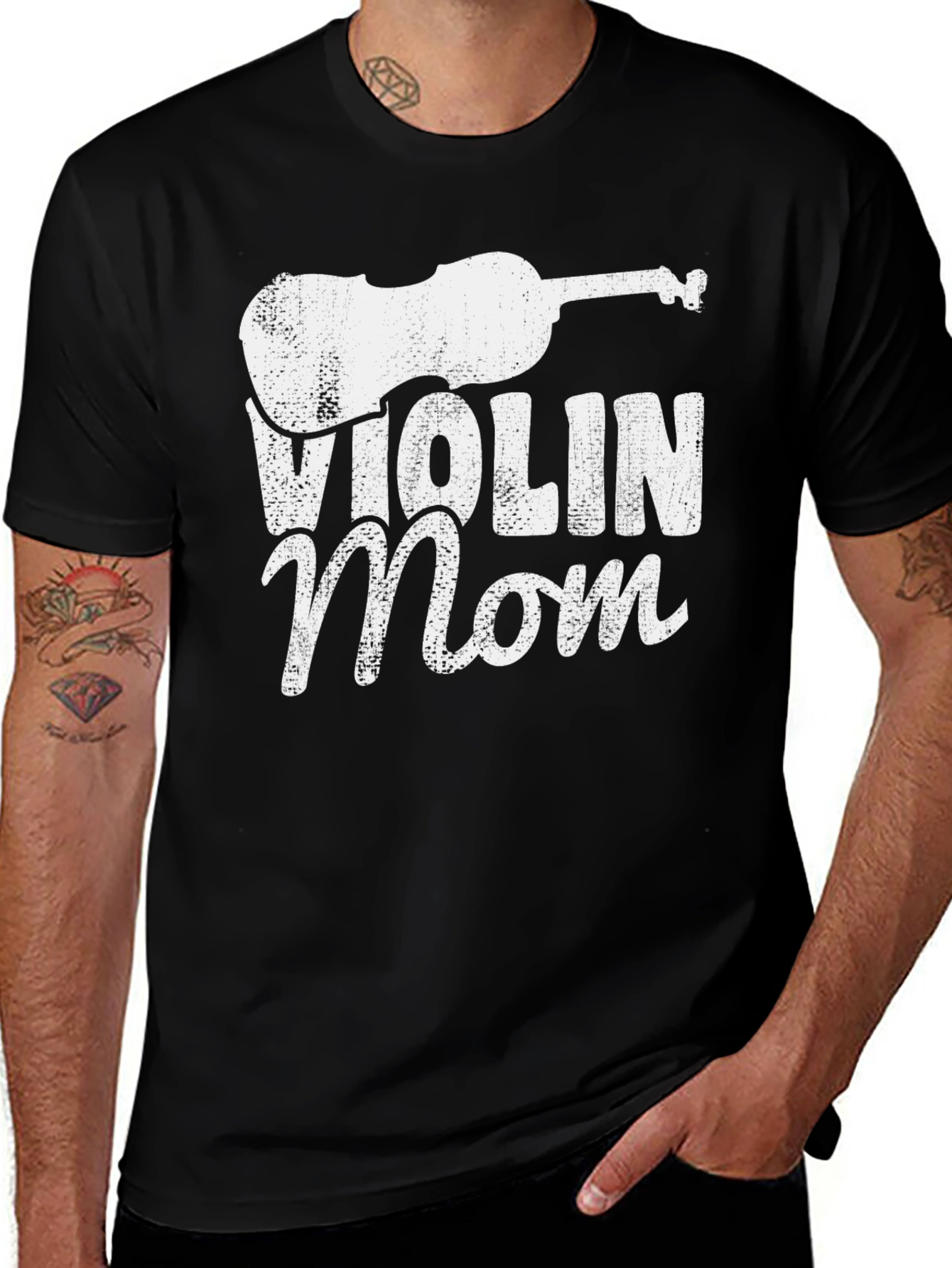 Variant 15 of Violin Mom Black Graphic Tee